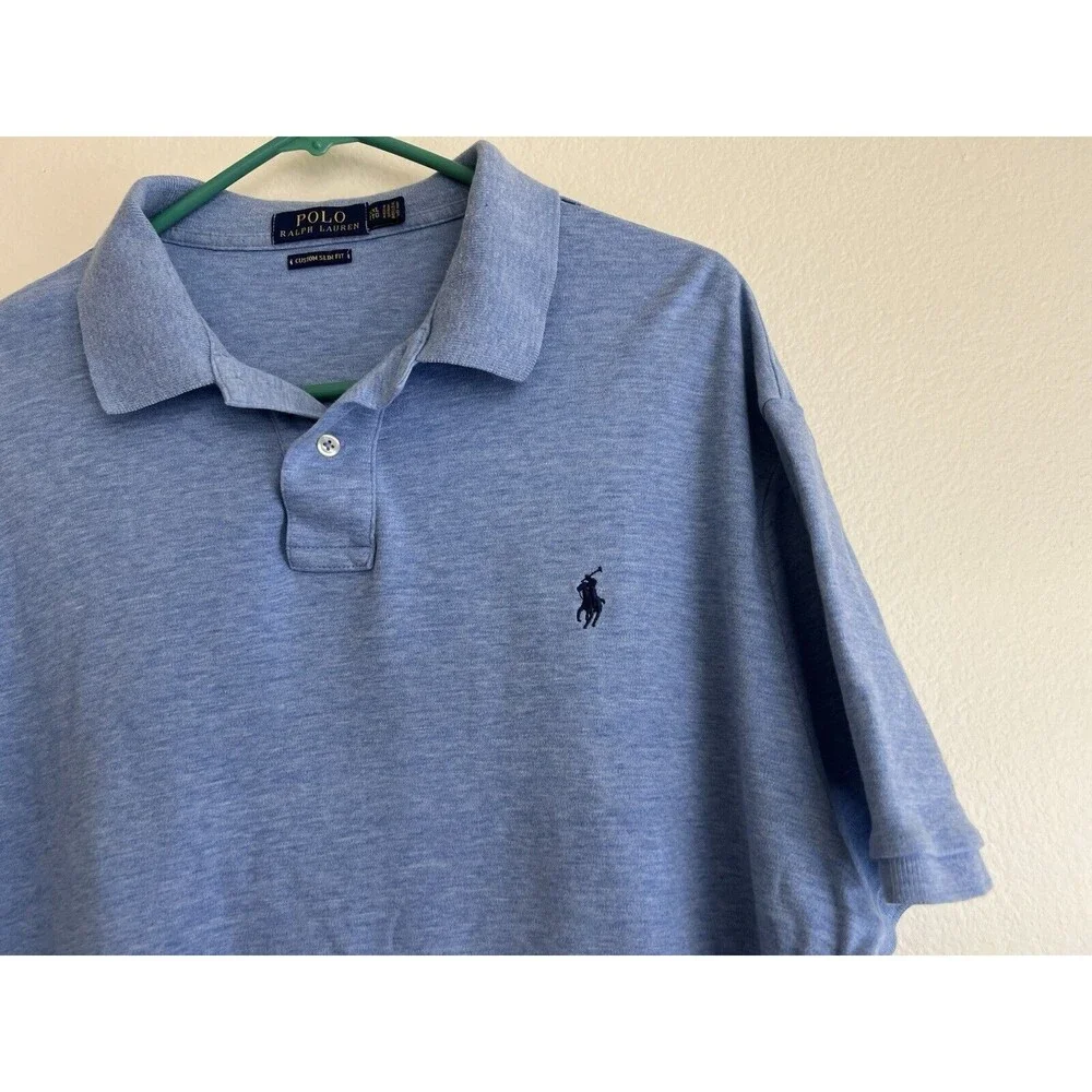 Polo Ralph Lauren Polo Shirt Men Size 2XL Blue 100% Cotton Short Sleeve Collared
